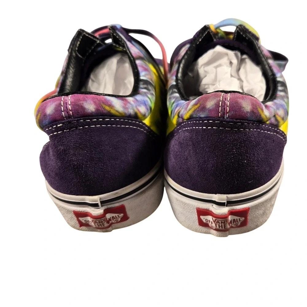 Vans Old Skool Tie Dye Purple Suede Low Top Sneakers Mens 9 Womens 10.5